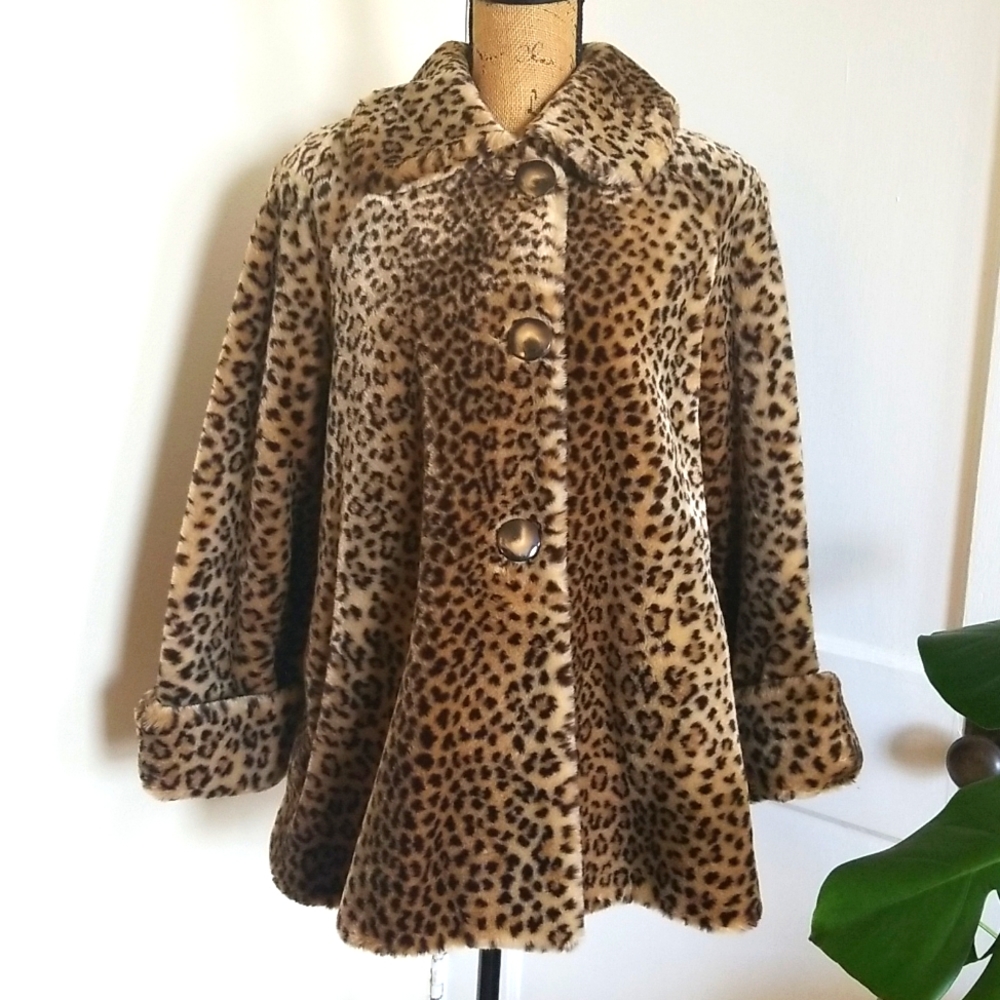Gallery Faux Fur Leopard Coat
